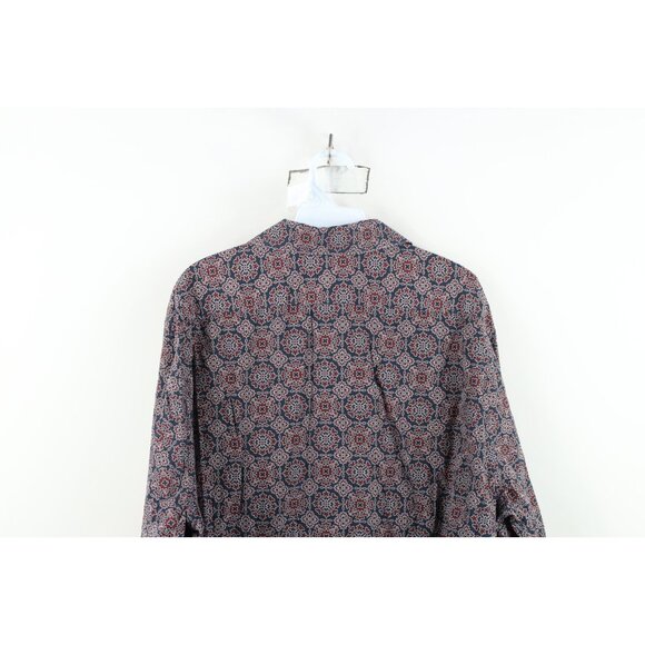 Express Mens Size 2XL XXL Slim Geometric Tapestry Collared Button Shirt Cotton - Picture 10 of 11